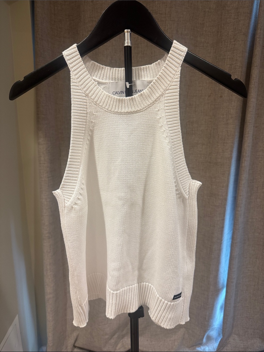 Calvin Klein White Knit Racerback Tank